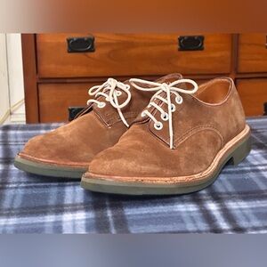 Tricker Plain Toe Derby Suede Brown Leather Men’s Dress Shoes Size 7.5 UK 8.5 US
